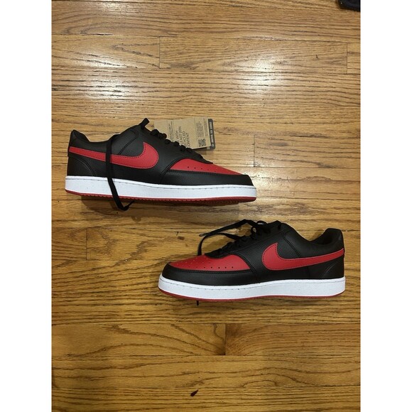 Nike Court Vision LO NN Sneakers Men’s Size 11.5 Black/University Red FJ0685-010 - Picture 1 of 7